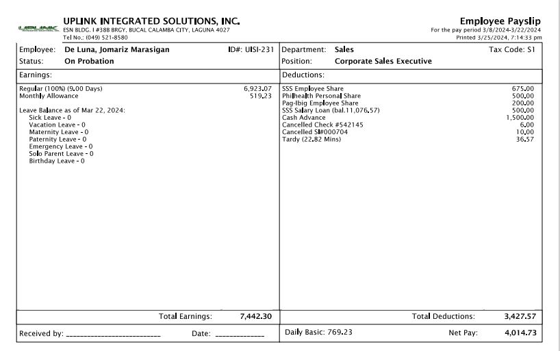 Employee portal payslip upload